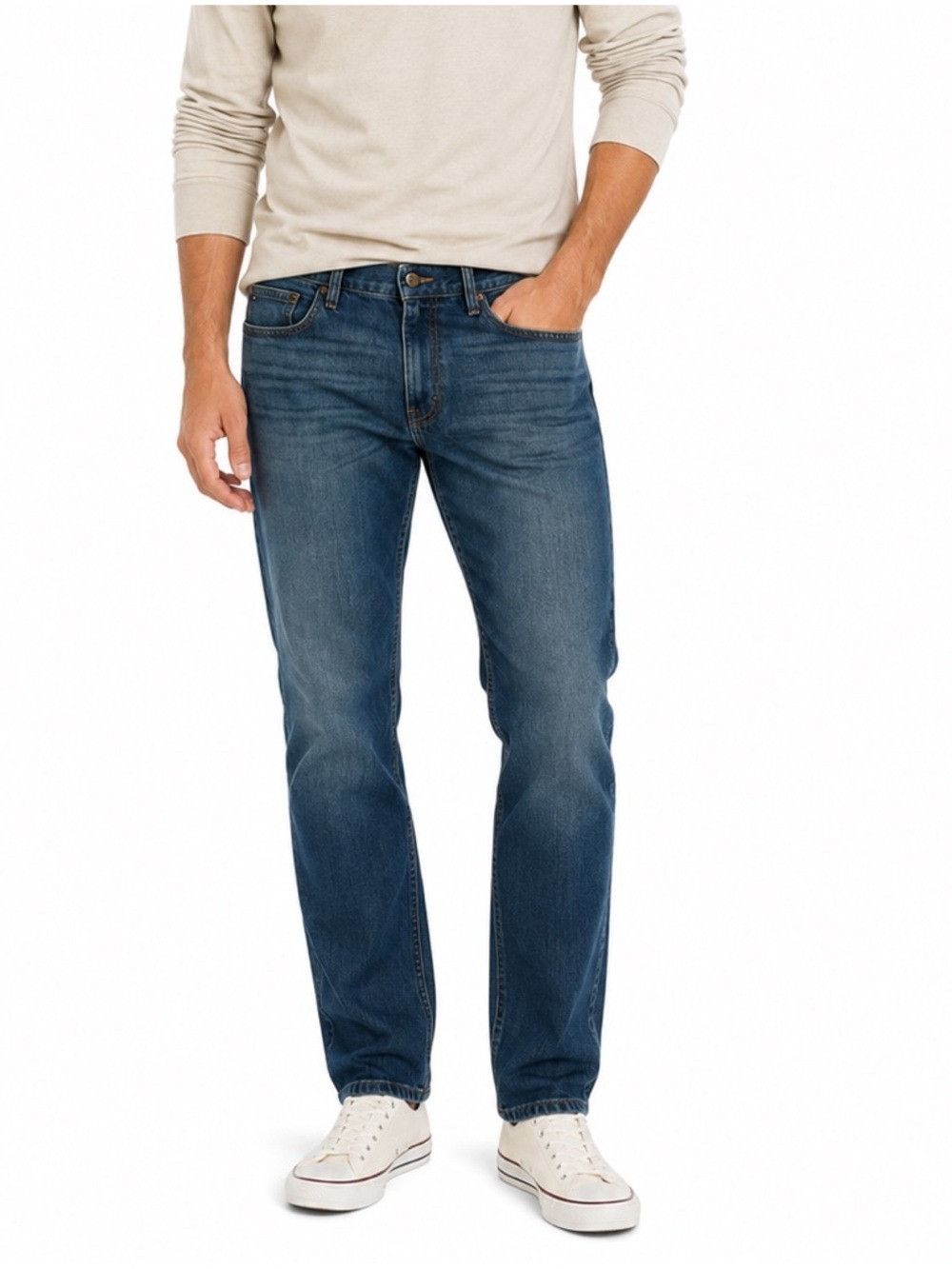 Tommy Hilfiger Men’s 34x30” Straight Leg Medium Wash Preppy Casual Denim…